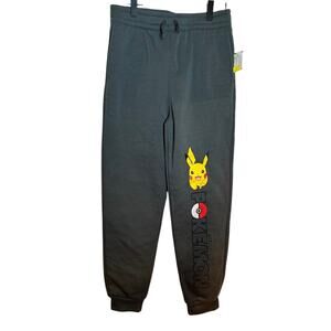 Pokémon Pikachu Officially Licensed Jogger Sweats Boys XL Gray Mad Engine Pants